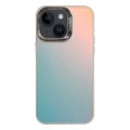 For iPhone 15 Plus / 14 Plus Laser Gradient Color PC + TPU Phone Case(Dazzle White)