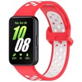 For Samsung Galaxy Fit 3 Two Color Breathable Silicone Watch Band(Red White)