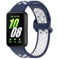 For Samsung Galaxy Fit 3 Two Color Breathable Silicone Watch Band(Midnight Blue White)