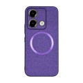 For Xiaomi Redmi Note 13 5G CD Magsafe Magnetic Cloth Texture Phone Case(Purple)