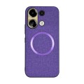 For Xiaomi Redmi Note 13 4G CD Magsafe Magnetic Cloth Texture Phone Case(Purple)