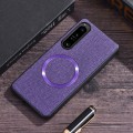 For Sony Xperia 1 VI CD Magsafe Magnetic Cloth Texture Phone Case(Purple)