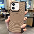 For iPhone 11 MagSafe Magnetic Ring Texture TPU Phone Case(Khaki)