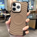 For iPhone 11 Pro MagSafe Magnetic Ring Texture TPU Phone Case(Khaki)