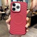 For iPhone 11 Pro MagSafe Magnetic Ring Texture TPU Phone Case(Red)