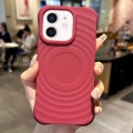 For iPhone 12 MagSafe Magnetic Ring Texture TPU Phone Case(Red)