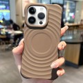 For iPhone 12 Pro MagSafe Magnetic Ring Texture TPU Phone Case(Khaki)