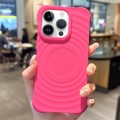 For iPhone 14 Pro MagSafe Magnetic Ring Texture TPU Phone Case(Rose Red)