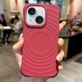 For iPhone 15 MagSafe Magnetic Ring Texture TPU Phone Case(Red)
