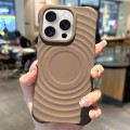 For iPhone 15 Pro MagSafe Magnetic Ring Texture TPU Phone Case(Khaki)
