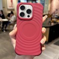 For iPhone 15 Pro MagSafe Magnetic Ring Texture TPU Phone Case(Red)