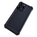 For iPhone 12 Pro Max Carbon Fiber Four Corners Shockproof TPU Phone Case(Black)