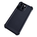 For iPhone 13 Carbon Fiber Four Corners Shockproof TPU Phone Case(Black)