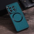 For OnePlus 12 CD Magsafe Magnetic Cloth Texture Phone Case(Dark Green)