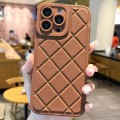For iPhone 15 Pro Max Lambskin Texture Matte TPU Phone Case(Brown)