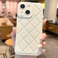 For iPhone 15 Plus Lambskin Texture Matte TPU Phone Case(White)