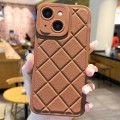 For iPhone 14 Plus Lambskin Texture Matte TPU Phone Case(Brown)