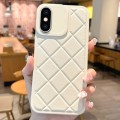 For iPhone XS Max Lambskin Texture Matte TPU Phone Case(White)