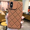 For iPhone XS Max Lambskin Texture Matte TPU Phone Case(Brown)