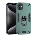 For iPhone 11 Shockproof Metal Ring Holder Phone Case(Green)