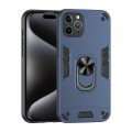 For iPhone 11 Pro Shockproof Metal Ring Holder Phone Case(Blue)