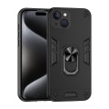 For iPhone 13 Shockproof Metal Ring Holder Phone Case(Black)