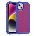 For iPhone 14 Guard Life Waterproof Frosted Phone Case(Blue+Rose Red)