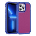 For iPhone 13 Pro Guard Life Waterproof Frosted Phone Case(Blue+Rose Red)