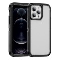 For iPhone 12 Pro Max Guard Life Waterproof Frosted Phone Case(Black+Transparent)