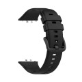 For Samsung Galaxy Fit 3 Solid Color Buckle Silicone Watch Band(Black)