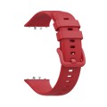 For Samsung Galaxy Fit 3 Solid Color Buckle Silicone Watch Band(Red)