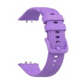 For Samsung Galaxy Fit 3 Solid Color Buckle Silicone Watch Band(Purple)