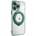 For iPhone 15 Pro Max Electroplating MagSafe 360 Degree Rotation Holder Shockproof Phone Case(Dark