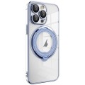 For iPhone 15 Pro Max Electroplating MagSafe 360 Degree Rotation Holder Shockproof Phone Case(Blue)