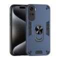 For Honor 90 Lite Shockproof Metal Ring Holder Phone Case(Blue)