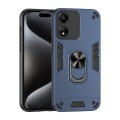 For Honor X5 Plus Shockproof Metal Ring Holder Phone Case(Blue)