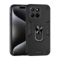 For Honor X8 5G Shockproof Metal Ring Holder Phone Case(Black)