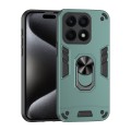 For Honor X8a Shockproof Metal Ring Holder Phone Case(Green)