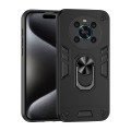 For Honor X9 Shockproof Metal Ring Holder Phone Case(Black)