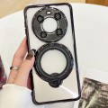 For Huawei Mate 40 Electroplating MagSafe 360 Degree Rotation Holder Shockproof Phone Case(Black)