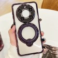 For Huawei Mate 40 Electroplating MagSafe 360 Degree Rotation Holder Shockproof Phone Case(Dark Purp
