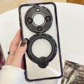 For Huawei Mate 60 Electroplating MagSafe 360 Degree Rotation Holder Shockproof Phone Case(Black)