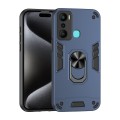 For Infinix Hot 20i Shockproof Metal Ring Holder Phone Case(Blue)