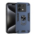 For Infinix Zero 30 Shockproof Metal Ring Holder Phone Case(Blue)