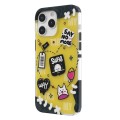 For iPhone 15 Pro Max TGVIS Stylish Series Graffiti Pattern Phone Case(Yellow)