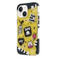 For iPhone 15 Plus TGVIS Stylish Series Graffiti Pattern Phone Case(Yellow)