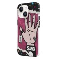 For iPhone 15 Plus TGVIS Stylish Series Graffiti Pattern Phone Case(Red)