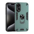 For OPPO A78 4G Shockproof Metal Ring Holder Phone Case(Green)