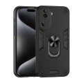 For OPPO Reno11 Pro Global Shockproof Metal Ring Holder Phone Case(Black)