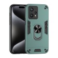 For Realme 9 Pro Shockproof Metal Ring Holder Phone Case(Green)